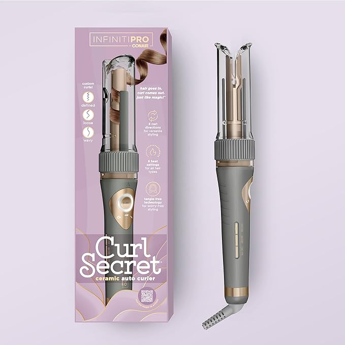 INFINITIPRO BY CONAIR Curl Secret Automatic Curling Iron - 3/4-inch Barrel - Hair Curler for All Hair Types and Lengths - Dual Voltage for Worldwide Travel