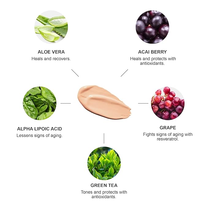 100% PURE Water Foundation Full Coverage Hydrating Makeup, Fl Oz