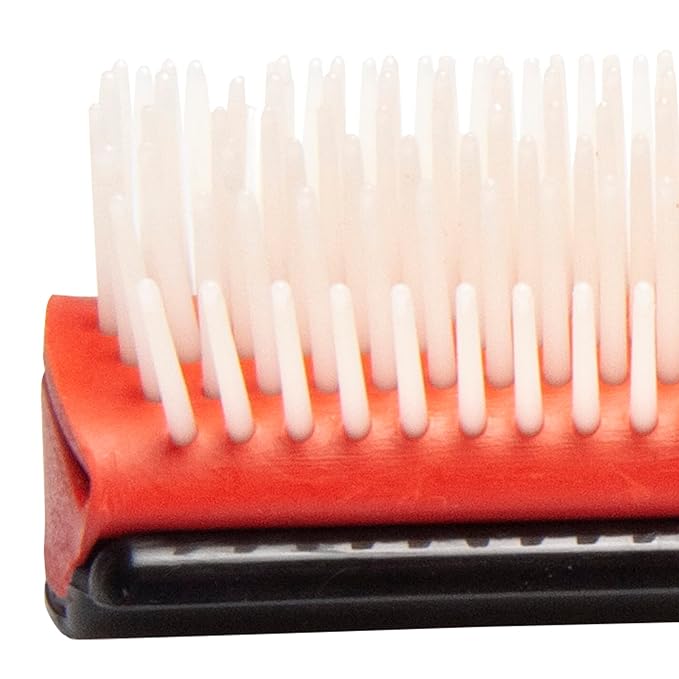Diane 9-Row Professional Styling Brush, Nylon Pins for Thick or Curly Hair, Use with Wet Hair and Distributing Conditioner, Blowdrying, Black & Red, 1 Count (Pack of 2)