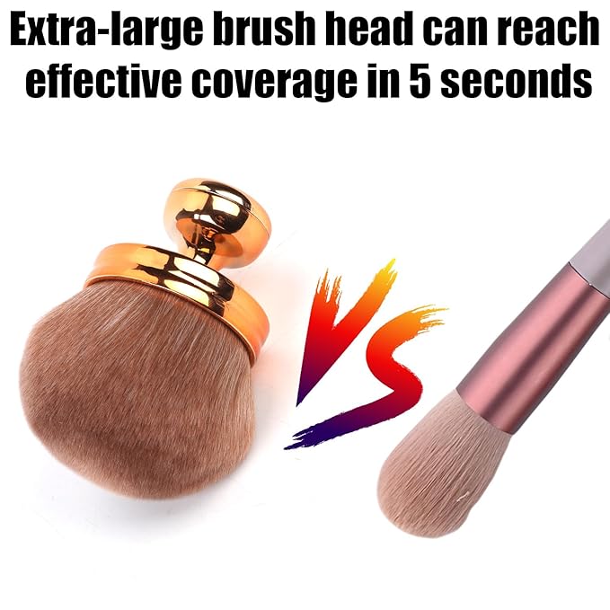 Large Self Tanning Brush, Oval Body Makeup Brush with Wide Brush Head Self Tanner Brush Applicator Sunscreen Brush for Makeup Legs Arms Face Body (Rose Gold)