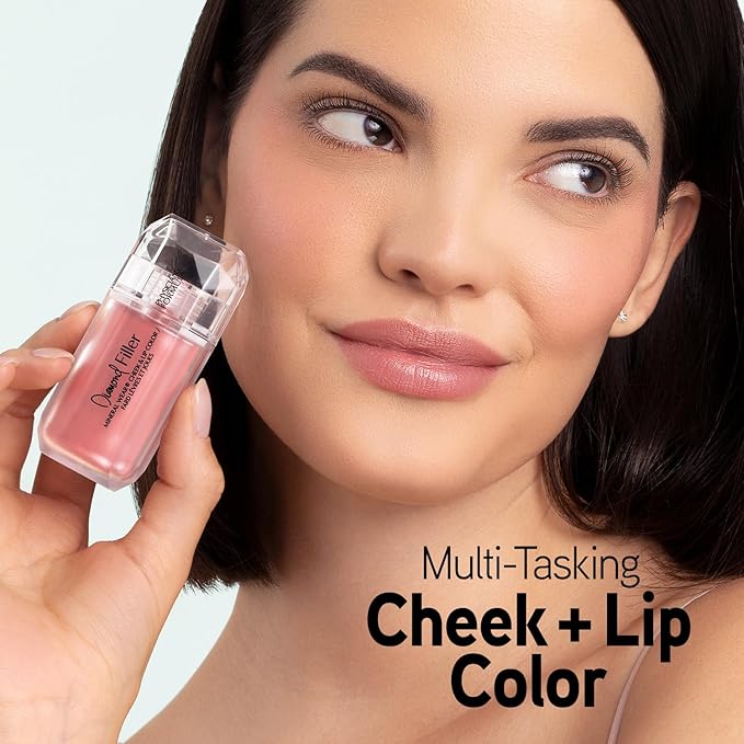 Physicians Formula Mineral Wear®Diamond Filler Cheek & Lip Color, Serum-to-Cream Multi-Use Liquid Blush Formula, Plumps & Smooths for Fuller Looking Cheeks & Lips, Monochromatic Look - Radiant Pink