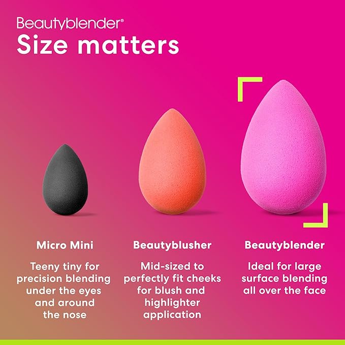 Beautyblender® | Original Pink + Nude Beauty Blender 2-Piece Bundle for Blending Foundations, Powders, and Creams, Super-Soft Foam for Streak-Free Application, Made in the USA, Reusable, Washable