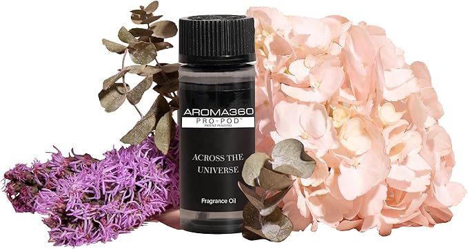 Aroma360 - Across The Universe Pro Pod Fragrance Oil Blend | Hotel Inspired Luxury Essential Oil Diffuser | Aromatherapy Scent Diffuser Oil | Eucalyptus, Citrus and Soft Florals 1.7 fl oz, 50 mL
