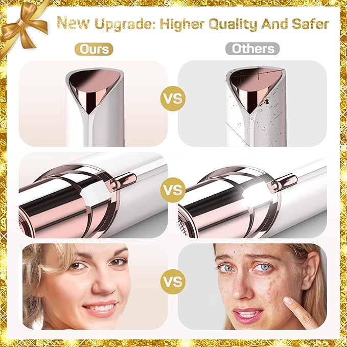 Facial Hair Removal for Women(with 2 x Replacement Heads)，GURELAX Facial Hair Remover, Hair Removal Device, Best Gift for Mom/Wife/Girlfriend