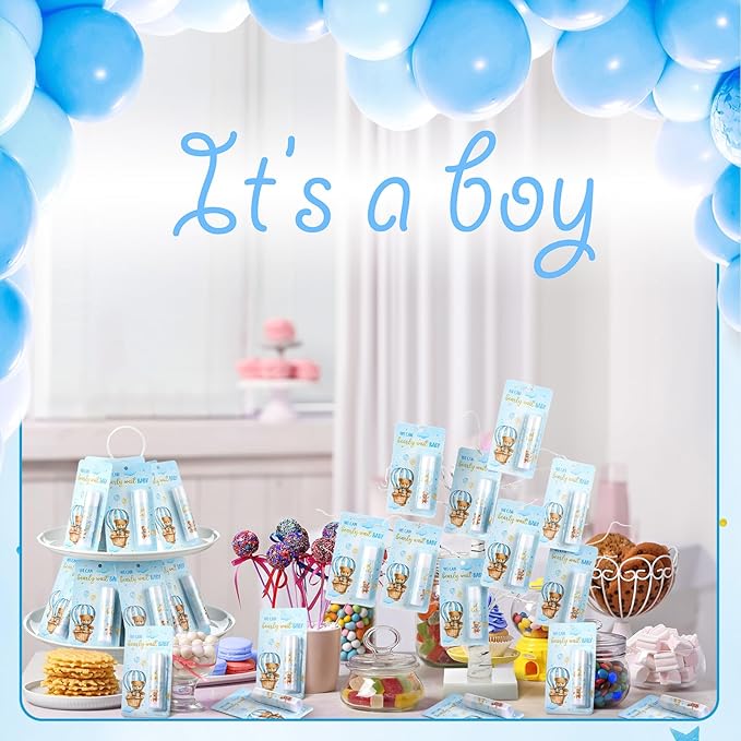 50 Pack Baby Shower Lip Balm Bulk Bear Baby Shower Favors Baby Mint Flavor Lip Balm Baby Shower Gifts for Guest Bear Themed Baby Shower Thank You Gifts Girls Boys Games Gender Reveal Favors