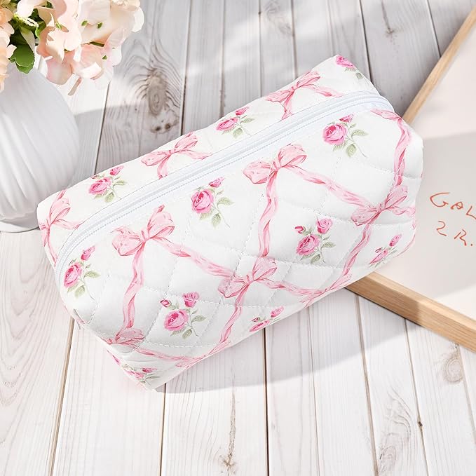 Soidram floral makeup bag quilted