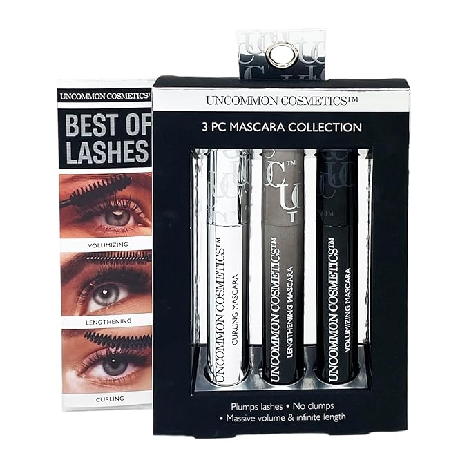 Best Of Lashes Mascara Collection Set - Smudge Proof Mascara with Volume and Length - Clump-Free, Stunning Lashes - 3 pc Gift Set