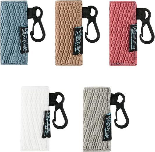 Beautyflier Keychain, Lip Balm Holder for Burts Bees Chapstick - 5pcs, Elastic, Stylish, Unique Designs, Attractive Color, Clip On, Lightweight, Red, Blue, Pink