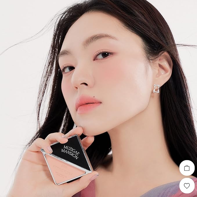 MUZIGAE MANSION FITTING BLUSH Vegan Powder Lightweight, Smooth, Blendable, Face Enhancing Makeup Color (Vibe)