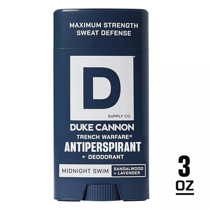 Duke Cannon Supply Co. Anti-Perspirant Deodorant for Men 3 oz. Midnight Swim, 2 Pack - Unique Masculine Scent, Odor Control & Soothe Skin