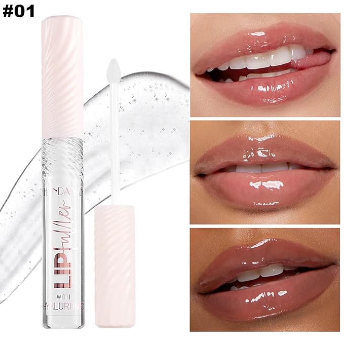 clear Lip Gloss Lip Plumper Gloss Tinted Lipgloss Lip Oil Teens Moisturizing Lipstick Lip Balm High Shine And Vegan Plumping Lip Gloss For Women Girls Long-Lasting Dry Lip Care 01