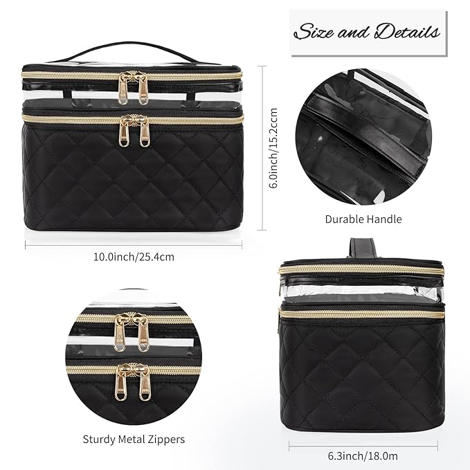 Ocheal makeup bag, double layer