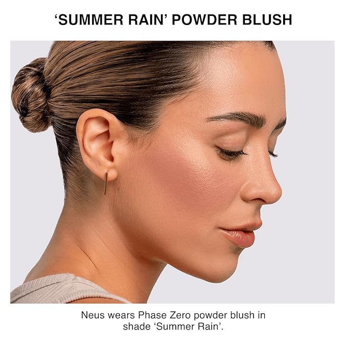 Makeup Powder Blush for cheeks | "Summer Rain" | 4g / 0.141oz | Cruelty-Free, Vegan, Clean Beauty | Buildable & Blendable for Natural, Healthy Glow | Coral, Peach & Golden Hues
