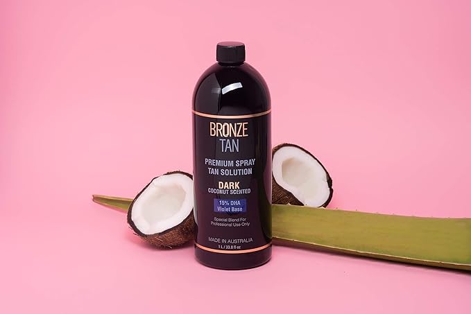 Bronze Tan Special DARK Blend Premium Spray Tan Solution For Spray Tanning Professionals - Coconut Scented Sunless Tanning Solution (1 Liter / 33.8 FL OZ)