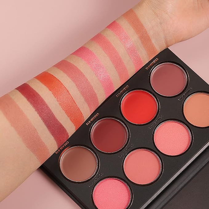 8 Colors Blush Palette, Matte Light Luxury Blush Makeup Blush