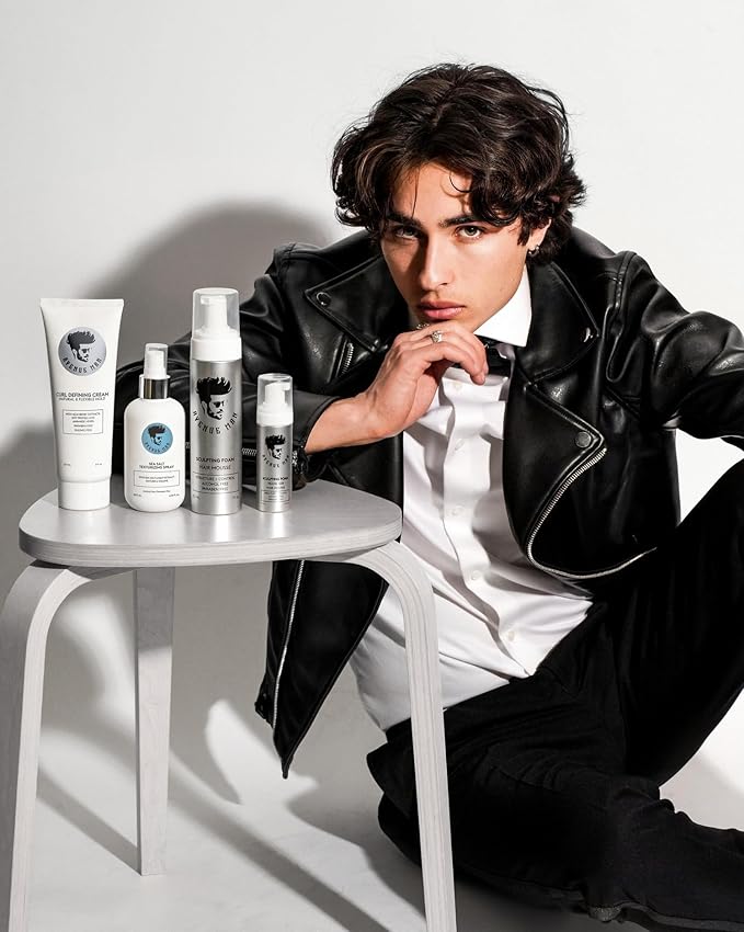 Avenue Man Volumizing Sea Salt Spray for Men - Lightweight Sea Salt Hair Spray for Men - Paraben & Sulfate-Free - Mens Hairspray for Fine & Normal Hair with Kelp, Papaya, Brown Seaweed - 6.76 oz