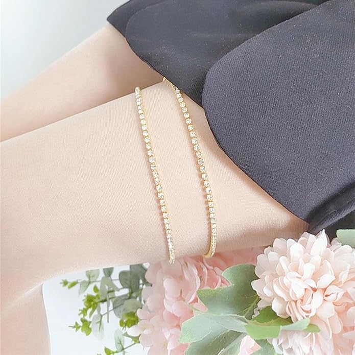 Boho Crystal Thigh Chain Gold Body