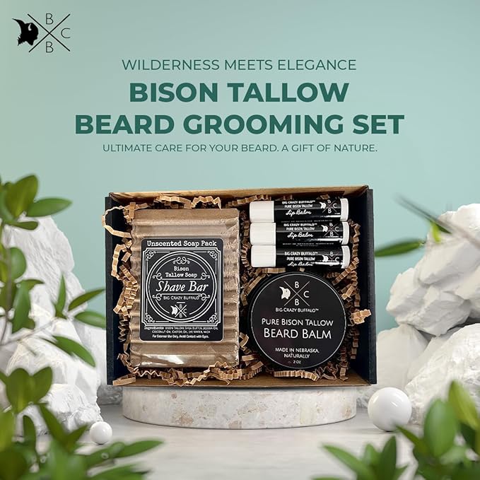 Pure Bison Tallow Beard Gift Set Naturally