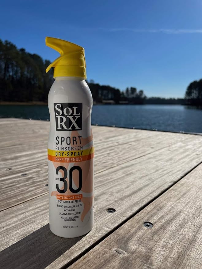 SolRX SPORT SPRAY SPF 30 Sunscreen Spray SPF30, Fragrance Free, Reef Safe Sunscreen, Broad Spectrum Sunscreen for Face and Body, Oxybenzone Free