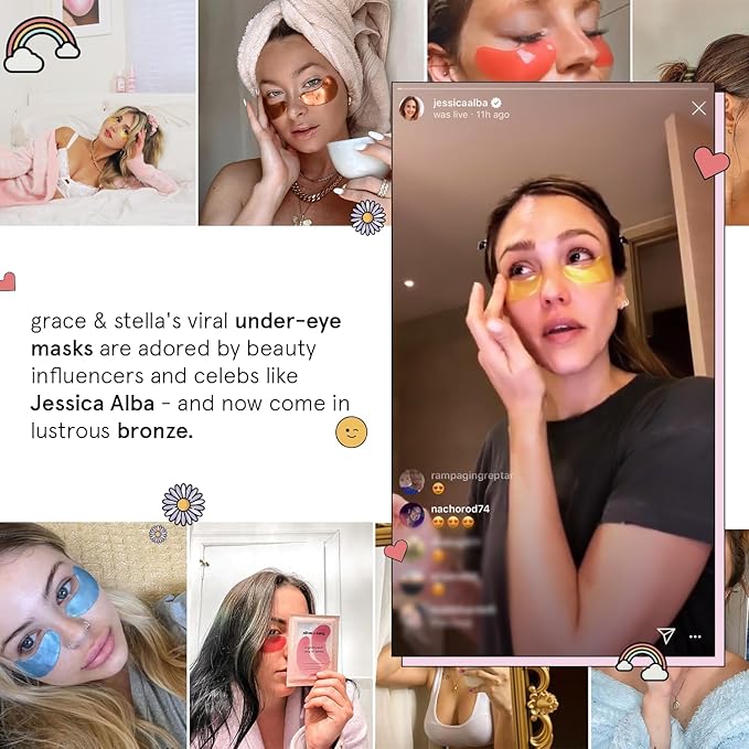 grace & stella Caffeine Under Eye Patches - Awakening Eye Patches for Puffy Eyes and Dark Circles - Under Eye Mask Patches with Niacinamide & Hyaluronic Acid - Vegan, Cruelty-Free (Bronze, 48 Pairs)