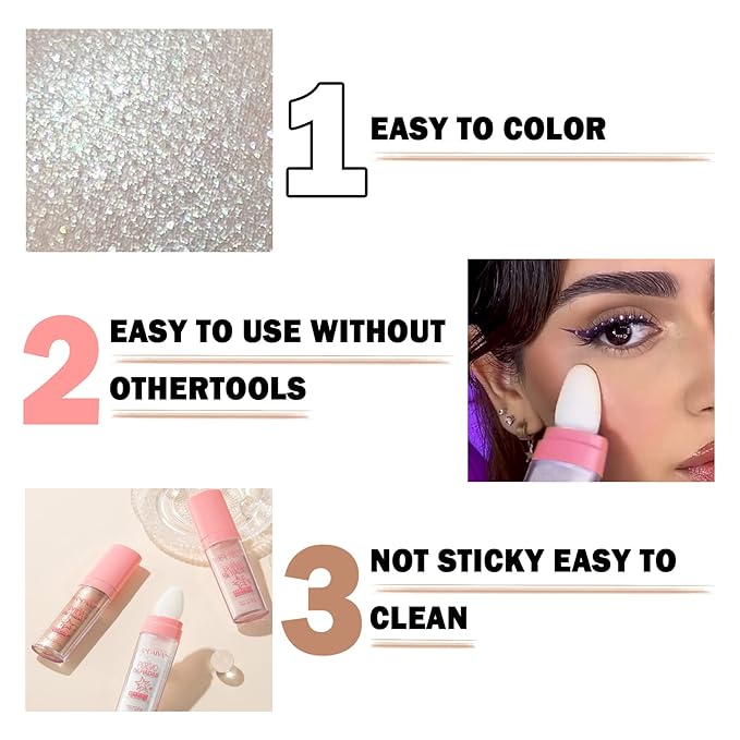 3PCS Polvo De Hadas Body Shimmer Glitter Highlighter