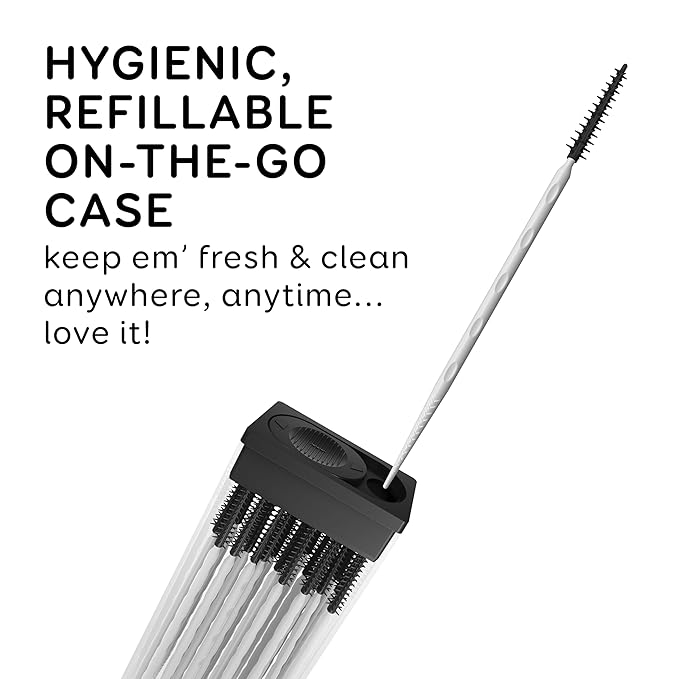 Grin Charcoal Infused Softstx, Gentle Dental Picks, 90 Count, Soft Flexible Bristles, Textured Plaque Removing Toothpick, Minty Flavor, for Between Teeth, Refillable Hygienic Case