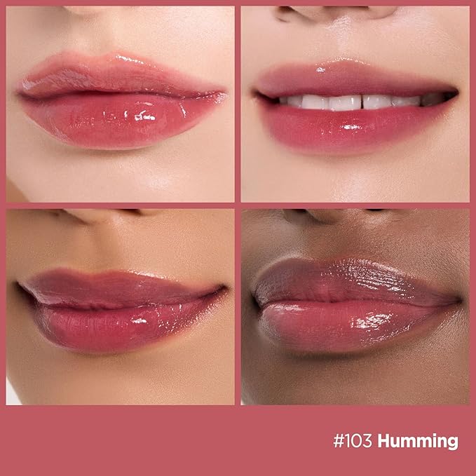 Laka Fruity Glam Tint, 4.5g/0.15 oz., Glowing Lip Stain with Wide Color Spectrum, Hydrating & Lightweight Texture, Long-Lasting Bold Stain, Non-Sticky, Vegan, K-Beauty (#103 Humming)