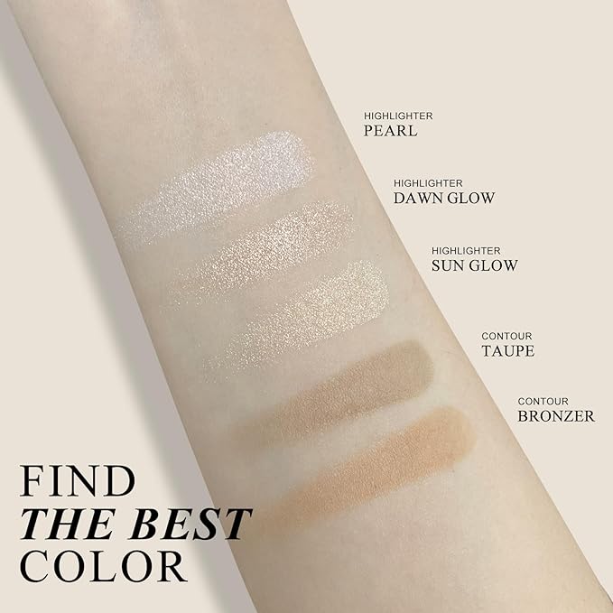 KYDA Face Highlighter Palette, High Glossy Face Illuminator Makeup-DAWN GLOW