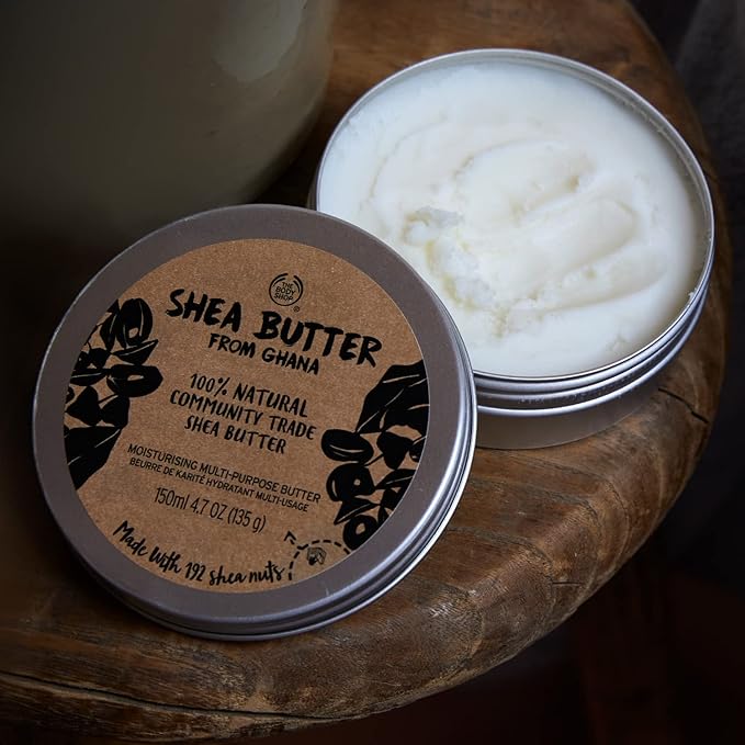 The Body Shop 100% Natural Shea Butter – Nourishing Multi Purpose Butter for Body, Hair, Face & Lips – Vegan – 5 oz