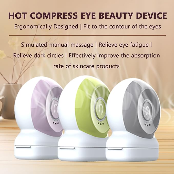 Eye Lift Wand, Eye Massager with Heat and Vibration for Dark Circles, Puffiness, Fine Lines/Wrinkle, Crow's Feet and Bags Under Eyes (Purple)