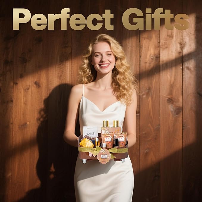 Luxury Gifts for Women, 16 Pcs Spa Gifts for Women of Coconut & Vanilla Scents Skin Care Kit, Facial Kit with Face Day Cream, Night Cream, Skincare Set, Skin Care Set Wrap in Makeup Storage Box