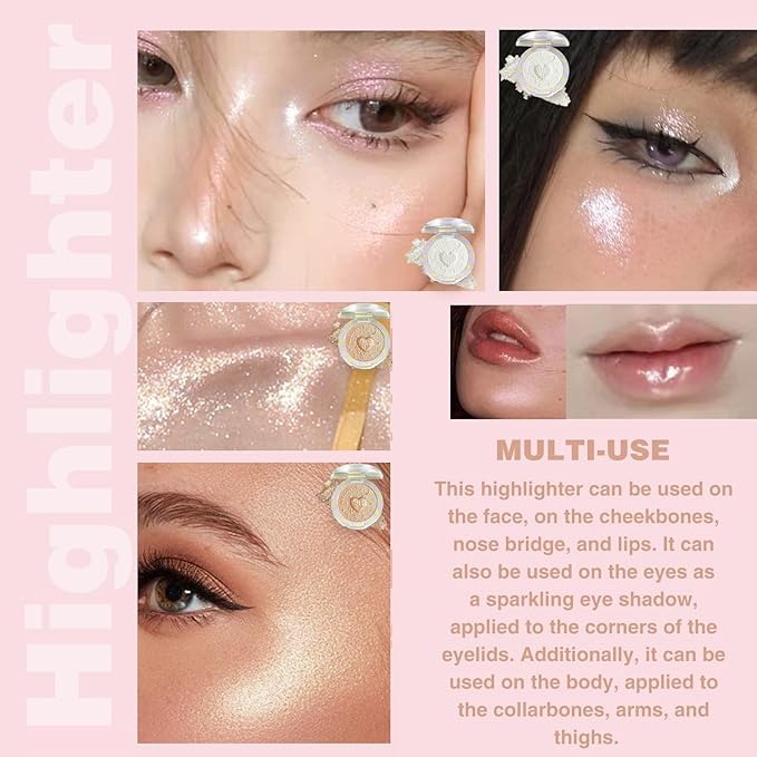 Glitter Sparkly Face Highlighter Makeup Palette Shimmer Radiant 6g