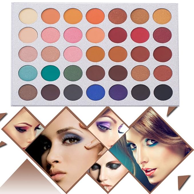 35 Colors Eyeshadow Palette with 7Pcs Makeup Brushes