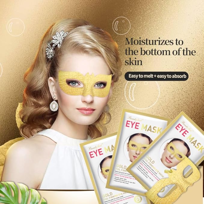 Generic 24 K Gold Eye Mask Puffy Eyes and Dark Circles Treatment Relieve Pressure and Reduce Wrinkles, Revitalize and Refresh Your Skin