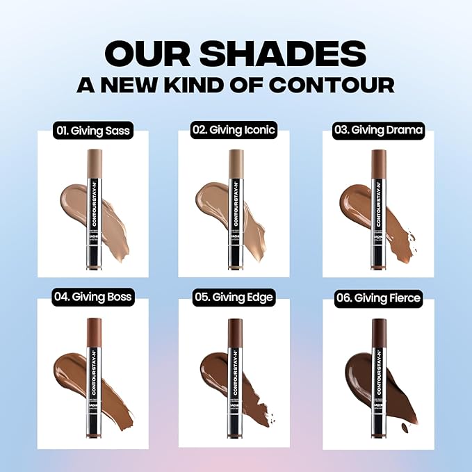 Sacheu Liquid Contour STAY-N Long Wear Cream Contour Makeup — Long Lasting, Blendable, & Lightweight Formula — Vegan & Cruelty-free, Giving Iconic