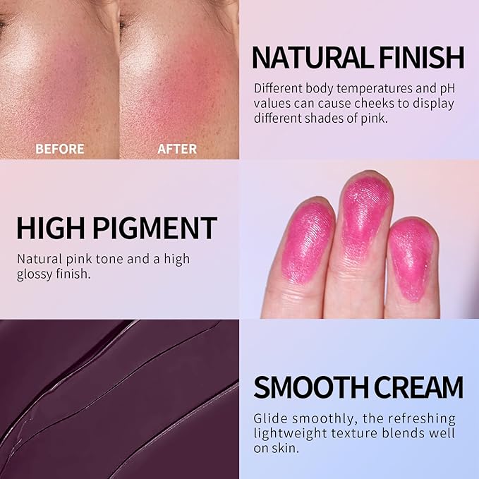 KYDA Black Cream Blush, Color Changing Tint, Magic Up Blush