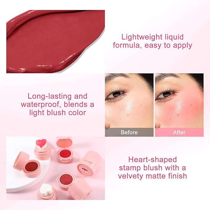 Boobeen Liquid Blush for Cheeks, Buildable & Blendable