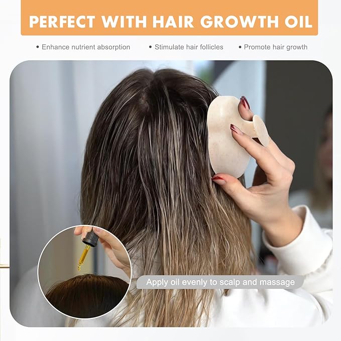 FREATECH 2-Pack Wheat Straw Hair Scalp Massager Shampoo Brush with Silicone Bristles for Hair Growth and Dandruff, Scalp Scrubber Head Exfoliator for Wet & Dry Use, Women Men Kids