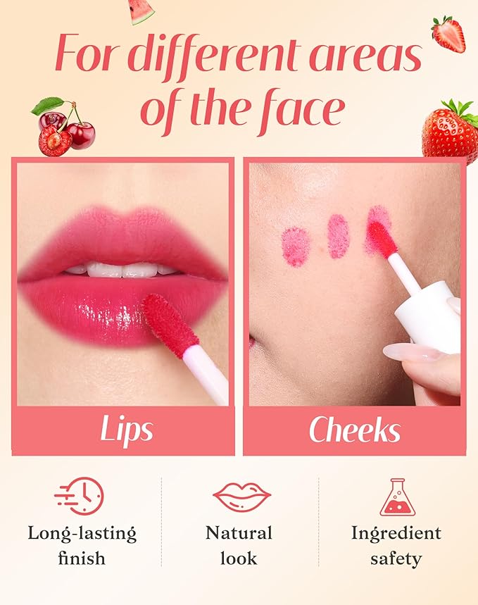Lip Tint Stain Set, Lip Stain Long Lasting Lightweight Waterproof, Transfer-Proof, Non-sticky, Lip Makeup Matte Finish