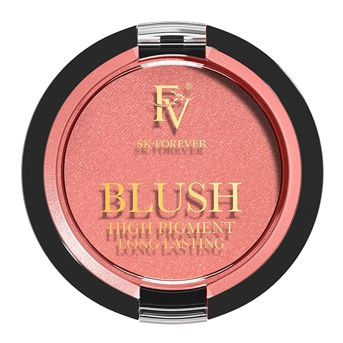 FV Long Lasting Powder Blush - Lightweight Smooth & Blendable Cheek Makeup, High Buildable Color, Transfer-Resistant Shimmer Finish (Rose Shimmer, 0.17 OZ)