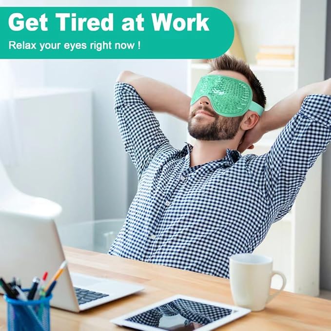 ONLYSKY BEAUTY Cold Eye Mask Cooling Gel Eye-Mask for Dry Eyes, Eye relax and Pressure Release as Gift for women (Green)