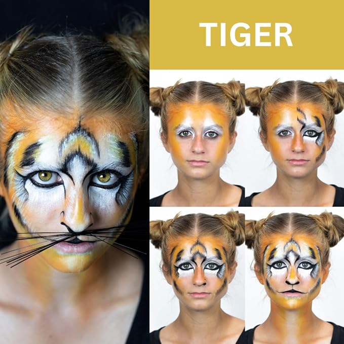 Mehron Makeup Premium Character Kits| Makeup Kits for Halloween & Cosplay| Made in the USA | Complete Makeup Kit | Includes all Makeup, Tools, & Instructions on How to Create the Look | (Feline/Cat)