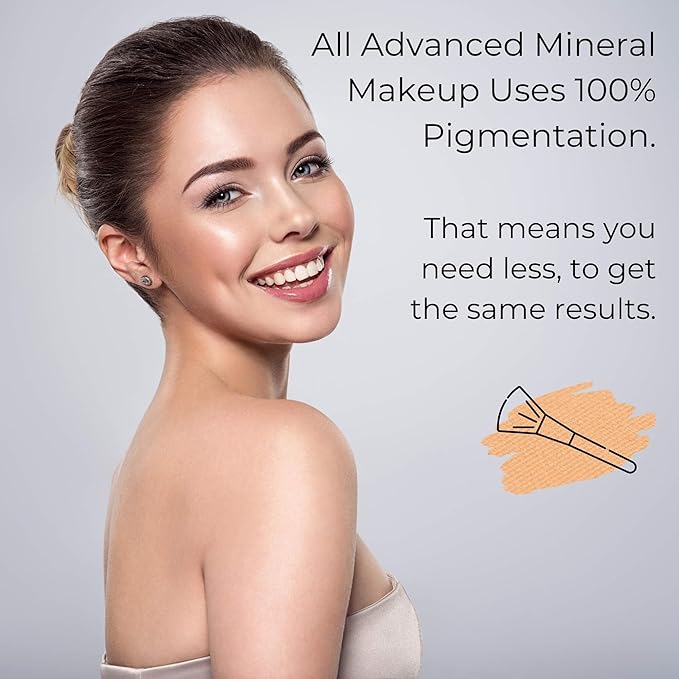 4-in-1 Pressed Foundation Powder with Natural SPF, Concealer & Finishing Powder, Medium to Full Coverage Foundation, Mineral-Based Powder (Angelina, .35 oz)