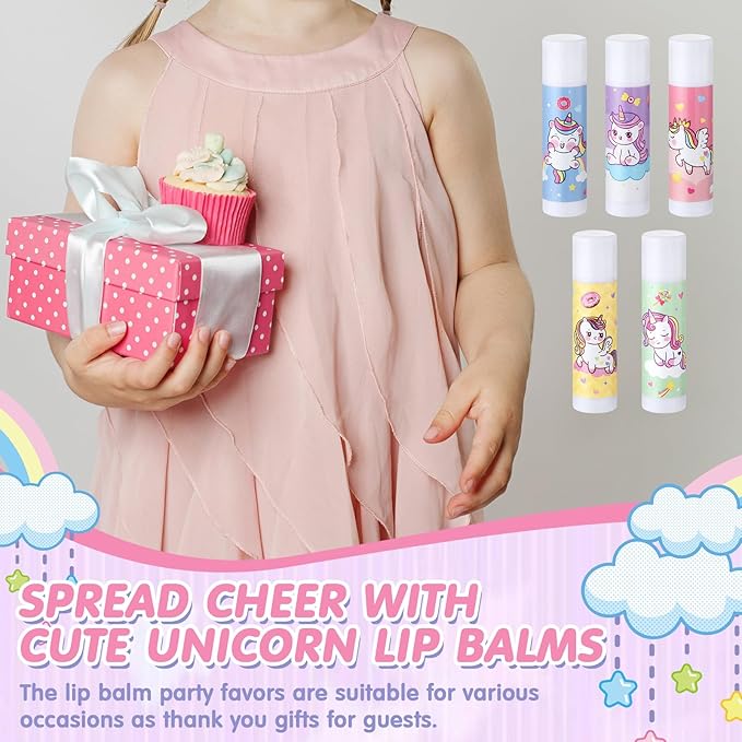 100 Pcs Unicorn Party Favors Lip Supplies