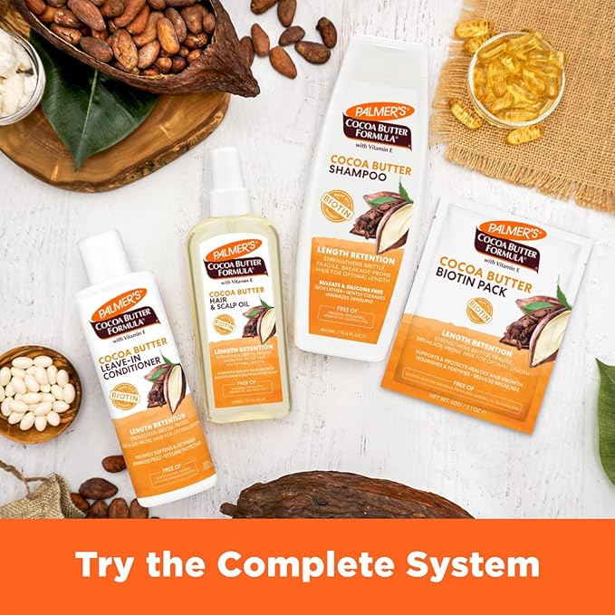 Palmer's Cocoa Butter & Biotin Length Retention Hair and Scalp Oil, 5.1 Ounce (Pack of 2)