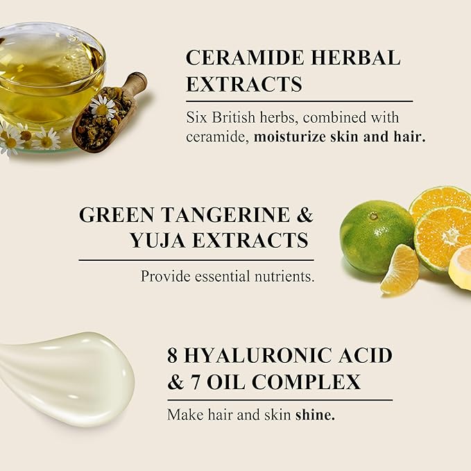 Green Tangerine Yuja Kombu Tea Perfume Hair & Body Mist, Hair & Body Perfume Spray for Dry Skin, Moisture Balance, Soothing, Nourishing, Long-Lasting Fragrance, Citrus Woody Scent