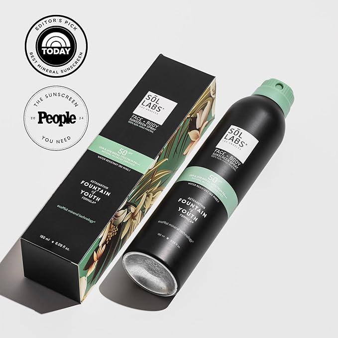 Natural Mineral SPF 50 Sheer Mist Spray Sunscreen, Non-Aerosol, Water Resistant Zinc Oxide Sun Protection, Reef Safe, Korean Lightweight Formula, No White Cast, Hydrating Soothing Botanicals