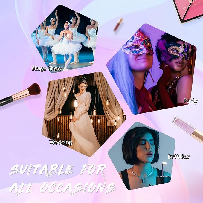 Color Nymph Beginners Makeup Kit With Train Case For Teenagers Girls, Full Starter Cosmetics Set Included 32 Colors Eyeshadow, Glitter Cream, Blush, Highlighter, Lip Gloss and Brush (Black)