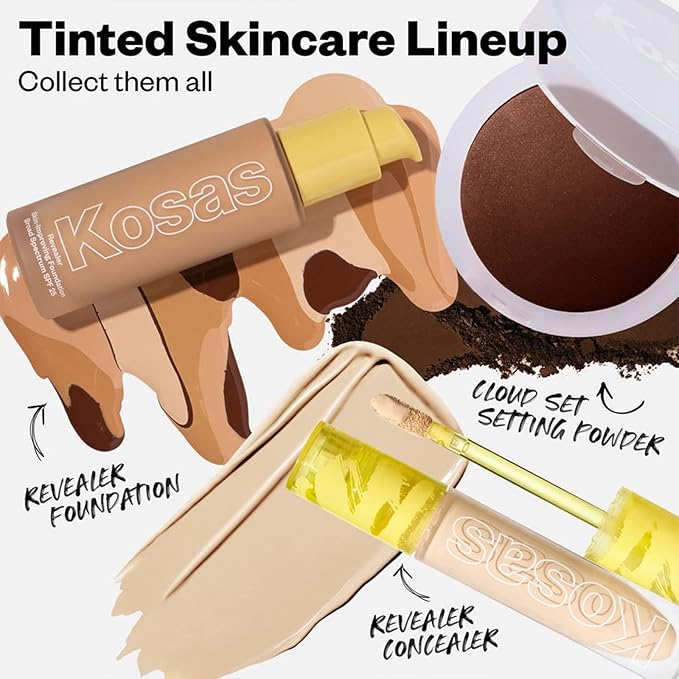 Kosas Cloud Set Face Setting Powder | Smoothing Shine Control, Soft, Sheer Setting Translucent Makeup Finish, Portable & Long-Lasting (Sheer Tan Deep)