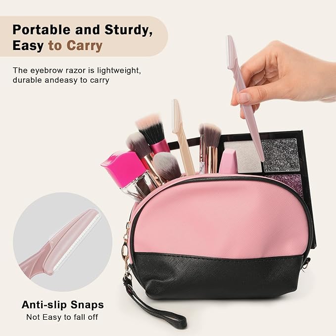 D 18 PCS Eyebrow Razor,Dermaplane Razor,Face Razors for Women,Dermaplaning Tool for Face,3 Colors Facial Hair Shavers with Precision Cover,Facial Hair Remover for Women,Eyebrow Trimmers for Men(Gray)